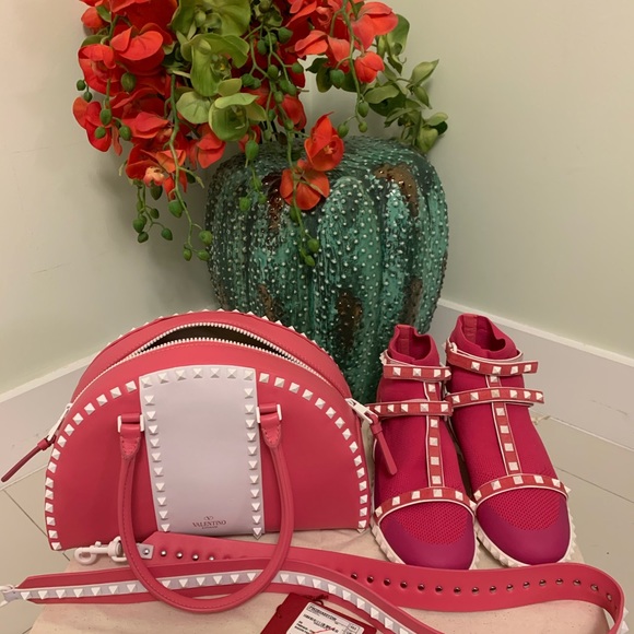 Valentino rockstud sneakers, pink 38, brand new
